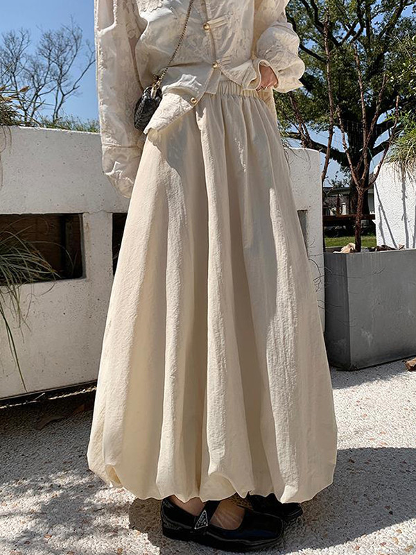 A-Line High Waisted Elasticity Solid Color Split-Joint Skirts