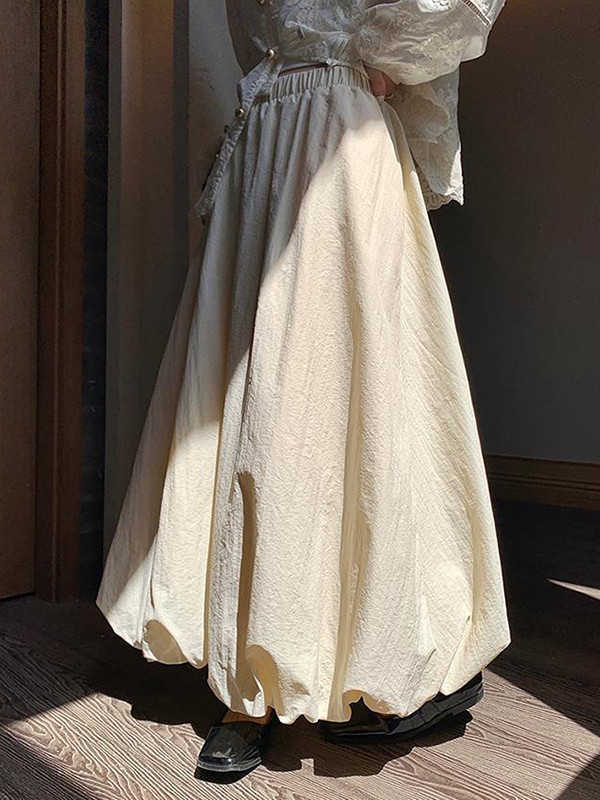 A-Line High Waisted Elasticity Solid Color Split-Joint Skirts
