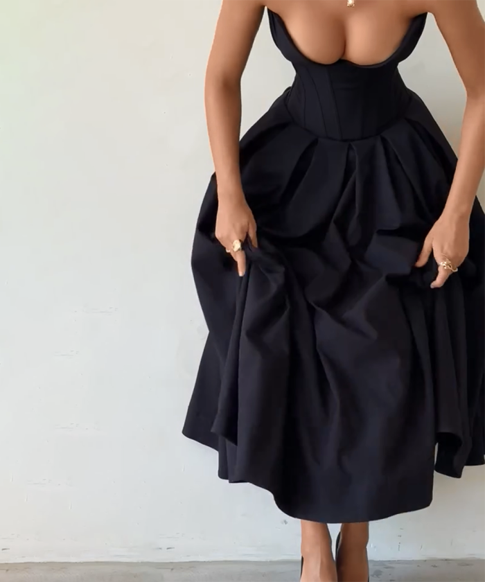 Black Solid Dress main image 0