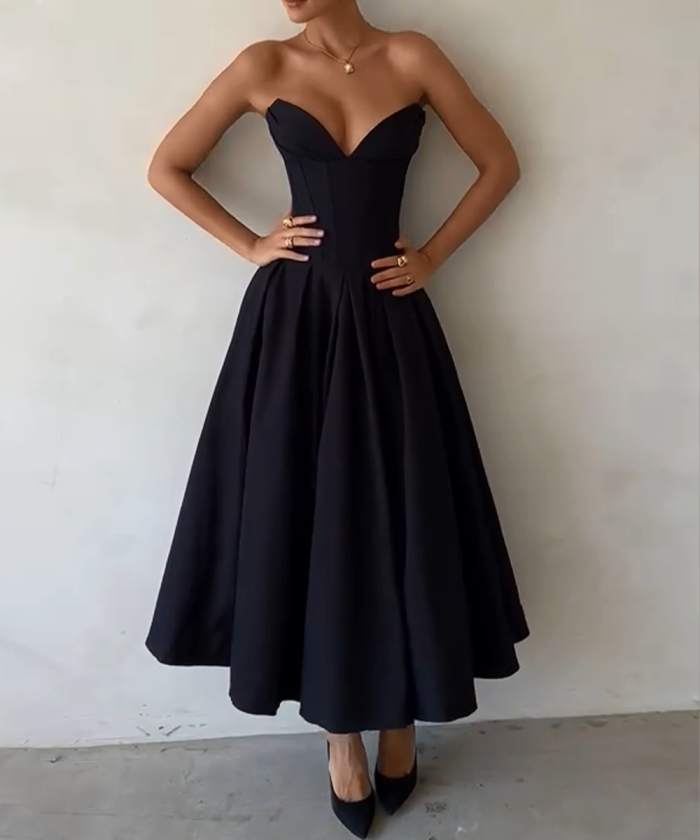 Sexy Black Solid color  Gown Dress