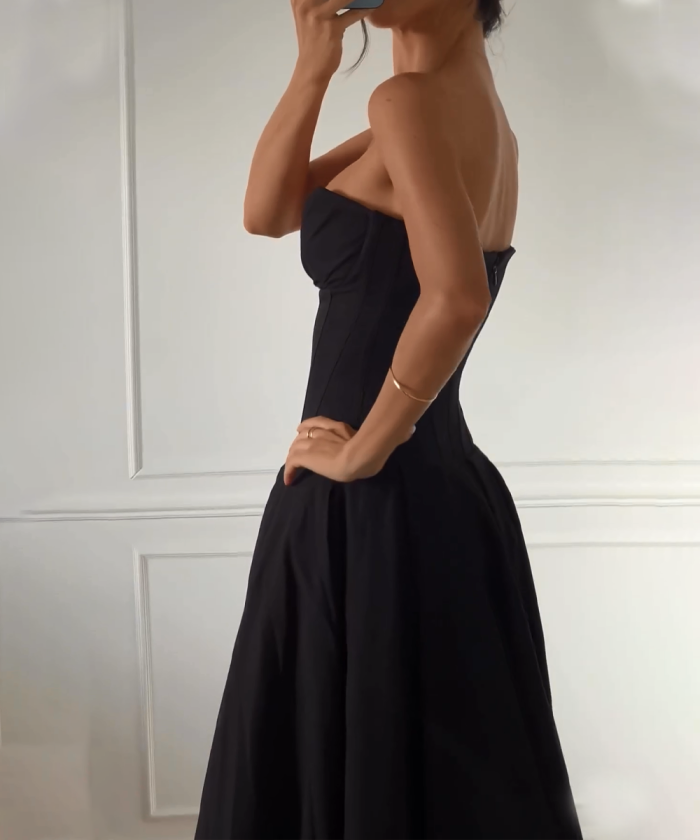 Sexy Black Solid color  Gown Dress