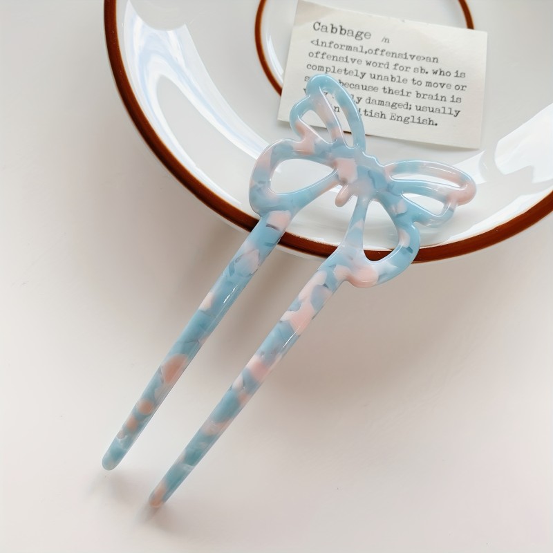 Butterfly Hairpin Simple Elegant Retro Leopard Hair Fork Back Head Plate Hair Headwear Hair Accessory