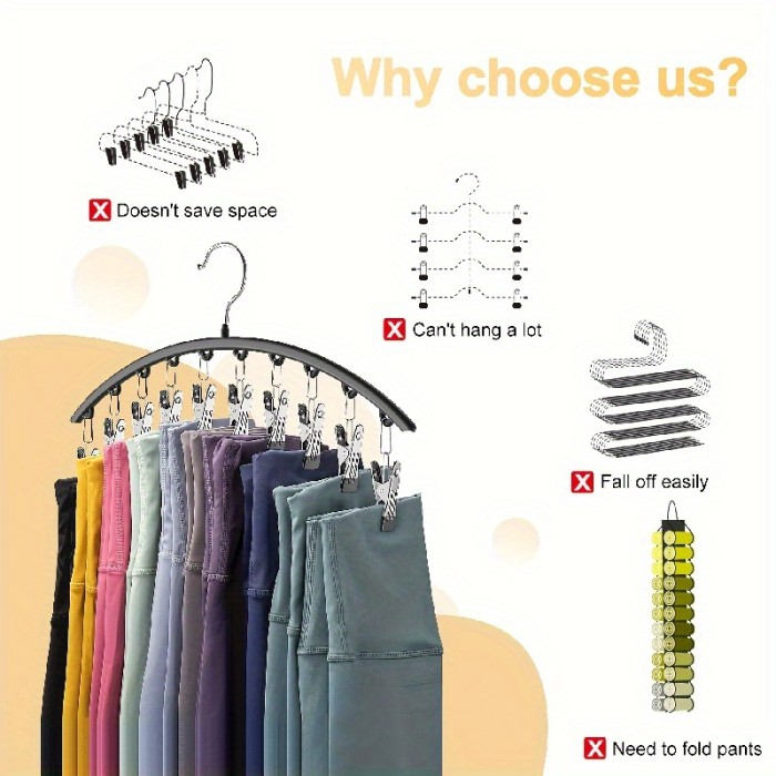 Hanging Rack Space-Saving Curved Hanger For Yoga Pants And Leggings