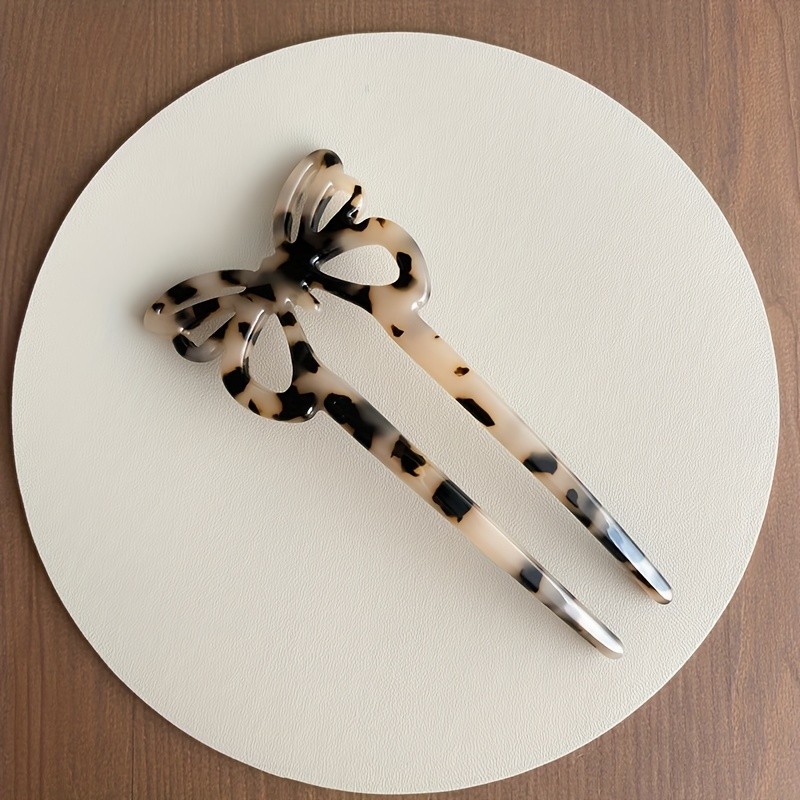 Butterfly Hairpin Simple Elegant Retro Leopard Hair Fork Back Head Plate Hair Headwear Hair Accessory