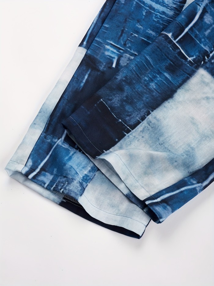 Men's Plaid Pattern Print Regular Fit Trousers With Drawstring, Fashionable And Chic Design, Casual And Comfy Pants For Outdoors Wear