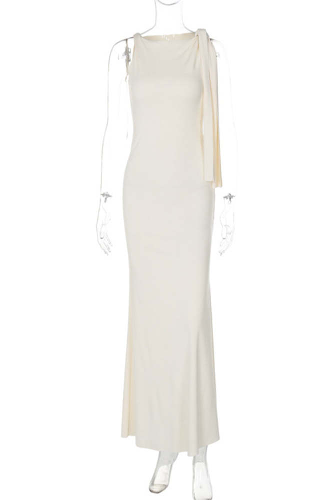 Celebrities Elegant Solid Frenulum Oblique Collar One Step Skirt Dresses(5 Colors)