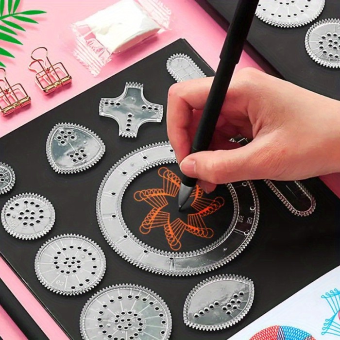 22pcs Variety Flower Ruler Painting Set: Create Endless Changes Spiral Drawings