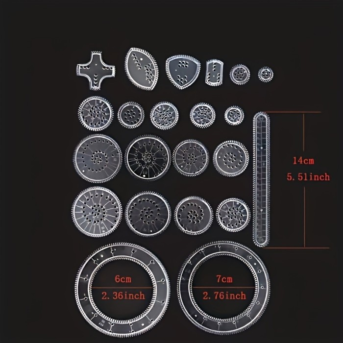 22pcs Variety Flower Ruler Painting Set: Create Endless Changes Spiral Drawings