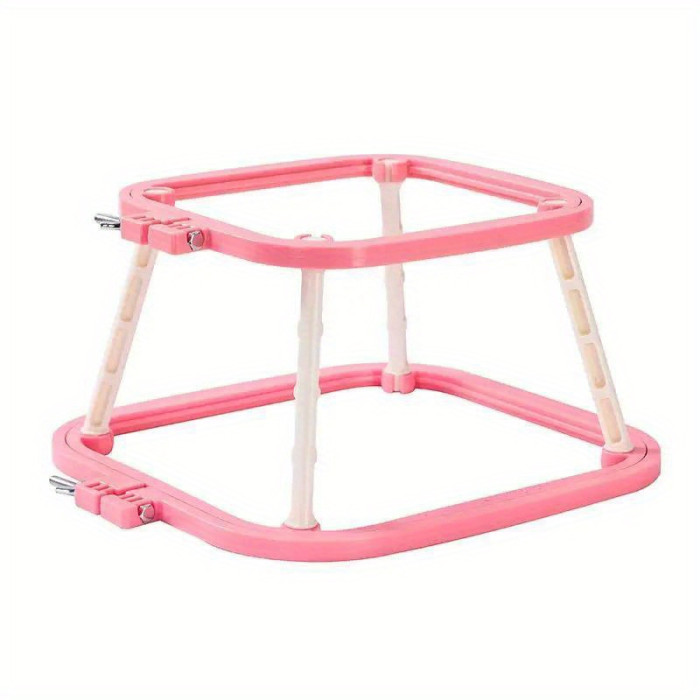 Detail-Oriented  White Double-Layer Abs Embroidery Stand - Adjustable Desktop Hoop