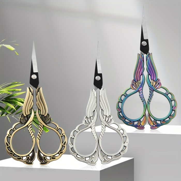 Vintage Stainless Steel Sewing Scissors - Retro Tailor, Embroidery, Fabric, Needlework, Household & Tea Art Scissors