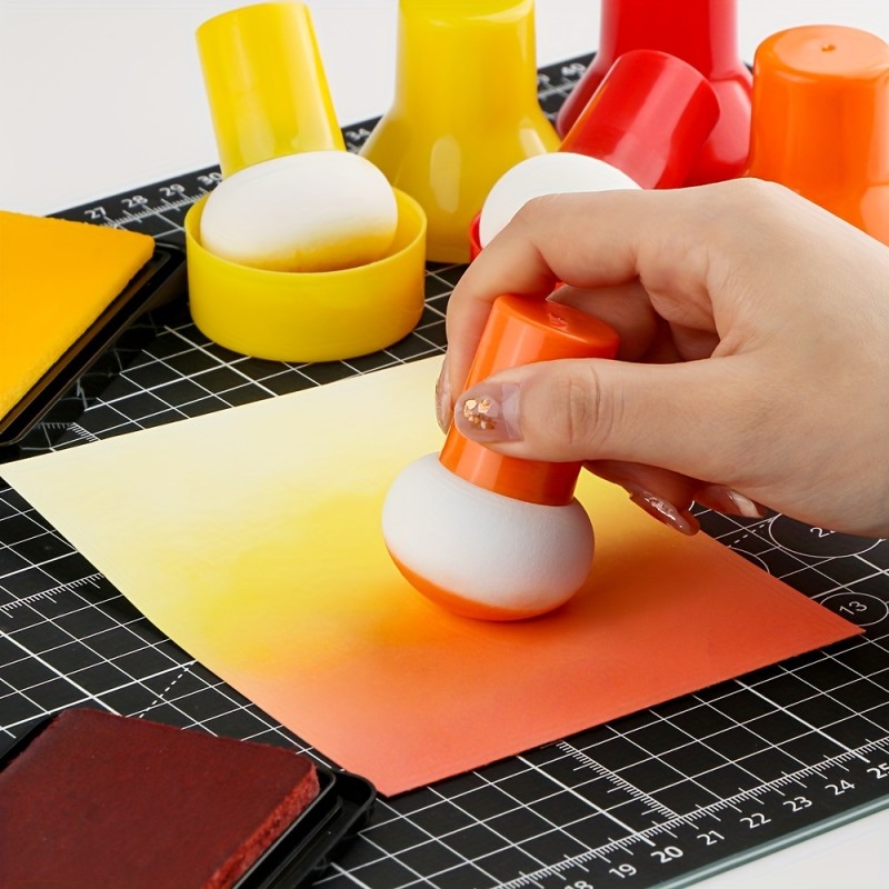 6pcs\u002Fset Paper Pouncers Ink Applicator With Storage Cases For Direct Ink Application On Crafts Projects Scrapbooking