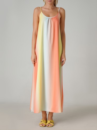 Women's Dresses Casual Colorful Tie Dye Ruffle Suspender Sleeveless Fashion Summer Swing Dress