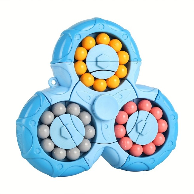 Magic Bean Rotating Cube, Rotating Finger Cube Fidget Puzzle Toy, Handheld Spinner Stress Anxiety Reduction Ball Game Sensory Toys