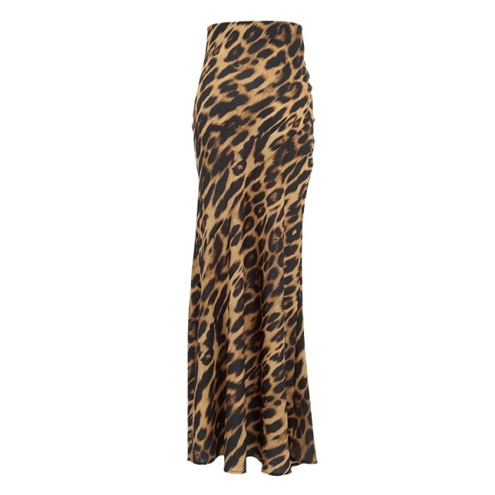 Retro Fashion Summer Classic Leopard Print Mid-Waist Fishtail Skirt