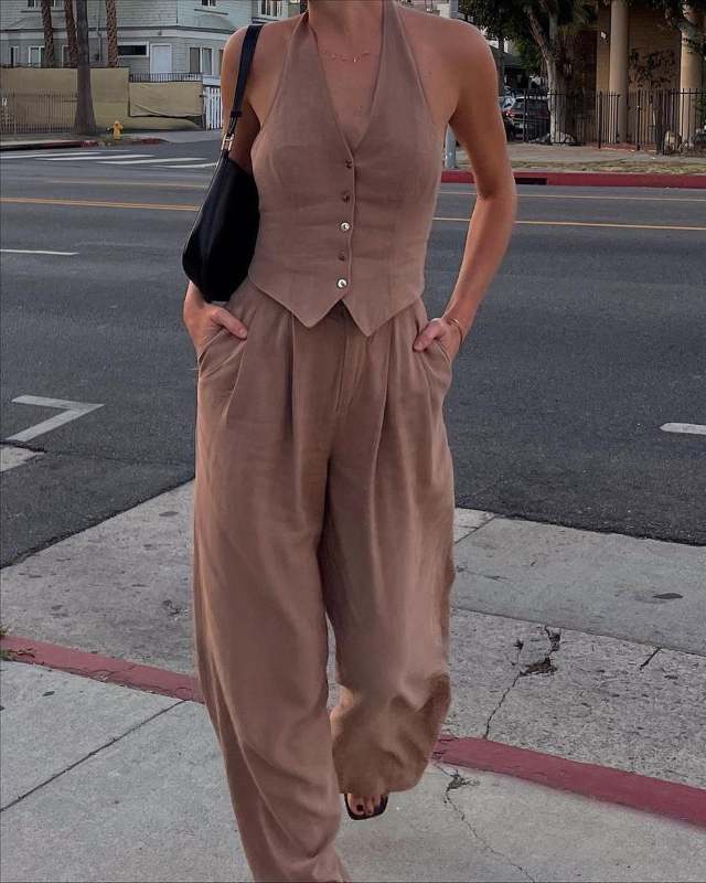 Vintage Navy Waistcoat Two-pieces Suits