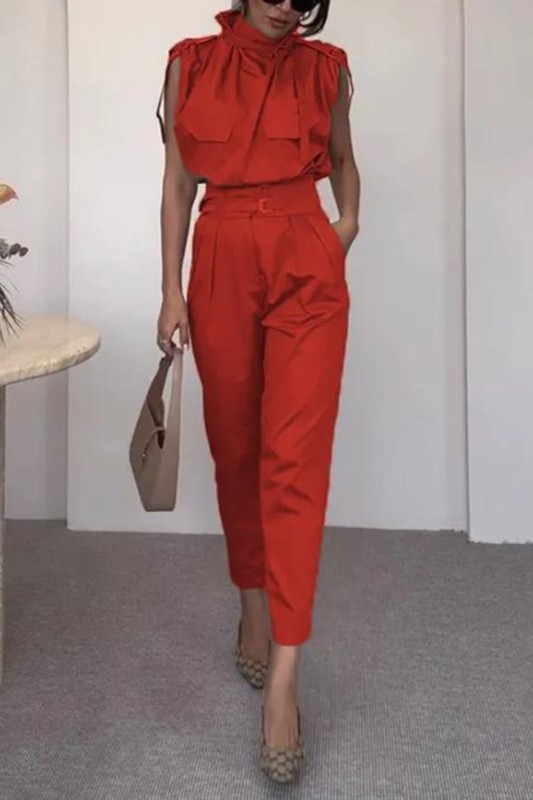 Fashion Party Personalized Shoulder Style Slimming Waist Belt Decorative Pant Set