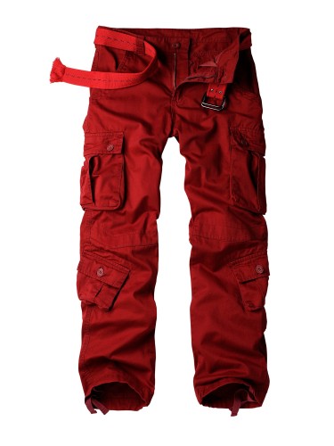 Men's Casual Cargo Pants, Fashion Cotton Pants, Solid Work Pants With 8 Pockets (No Belt)