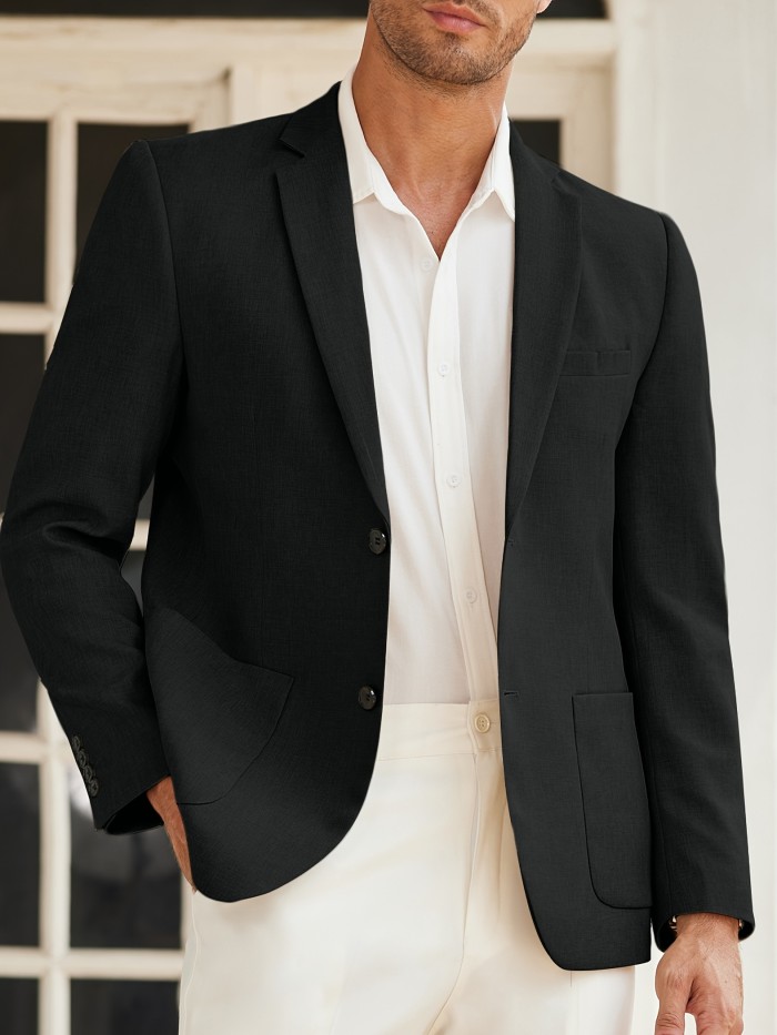 Mens Sport Coat Casual Slim Fit Blazer Two Button Suit Jacket