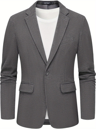 MAGE MALE Men's Blazer Casual Knit Sport Coat Slim Fit Suit Jacket Notch Lapel One Button Blazers