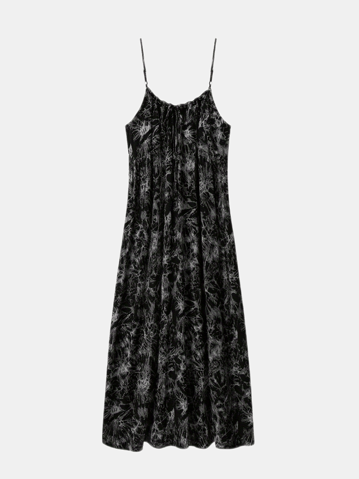 Beaded Lace Up Spaghetti Strap Loose Dress, Elegant Sleeveless Cami Dress For Spring & Summer, Women's Clothing