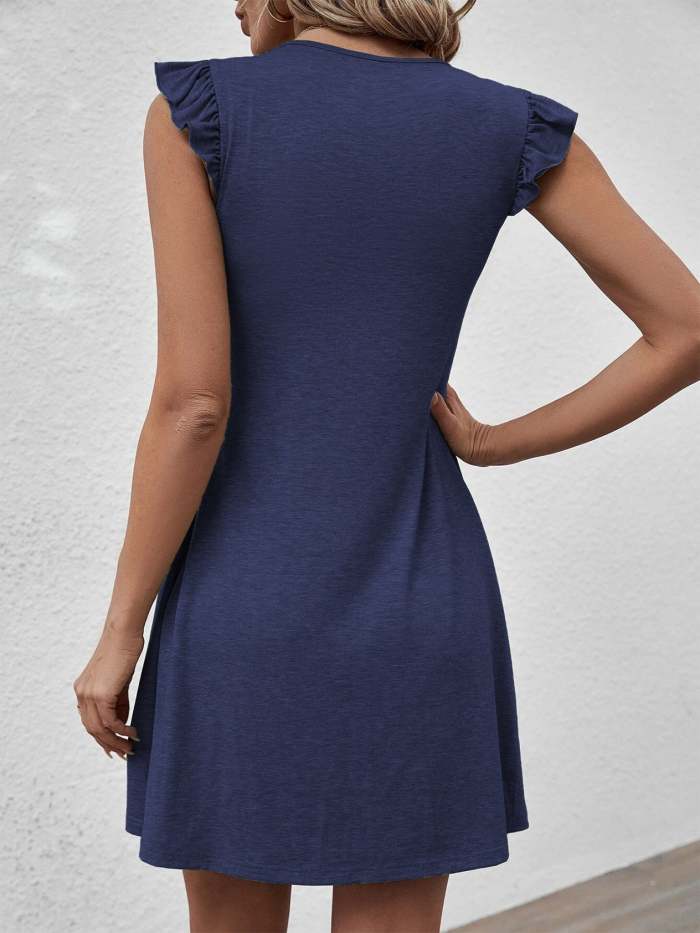 V-neck Loose Casual Sleeveless Tank Dress