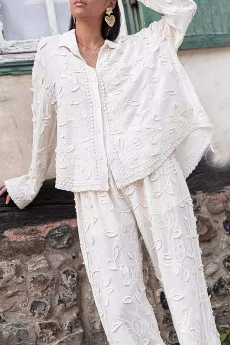 Daily Elegant Buttons Turndown Collar Long Sleeve Two Pieces main image 1