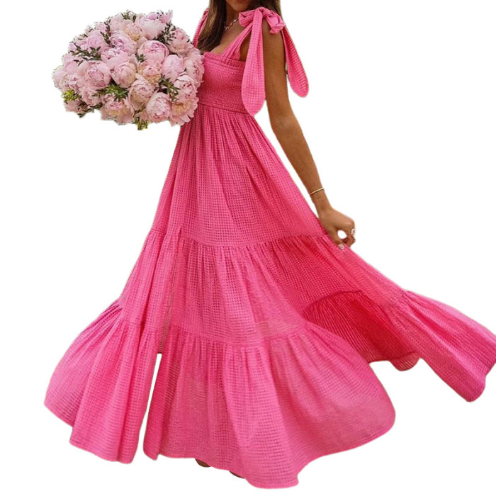 Women's Fashion Solid Color Temperament Swing Party Elegant Dress