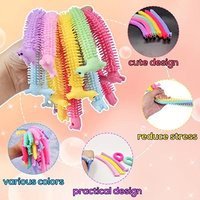 15 Pcs Elastic Fidget Toys, Upgrade Sensory Rope, Colorful Elastic Rope Fidget Toys