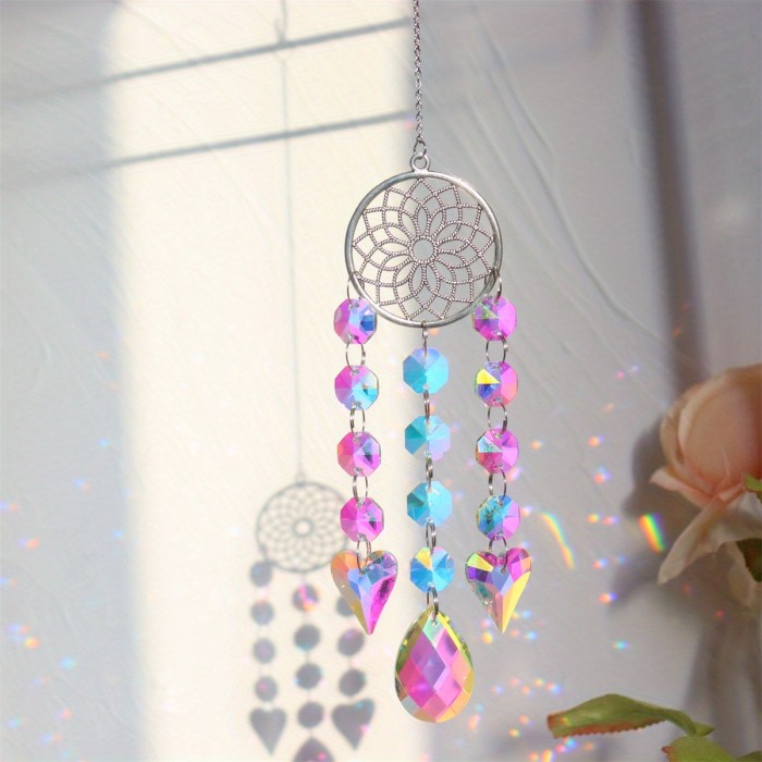 1\u002F3pcs, Vibrant Colorful Crystal Suncatcher Pendants with Chain - Adds Elegance to Windows