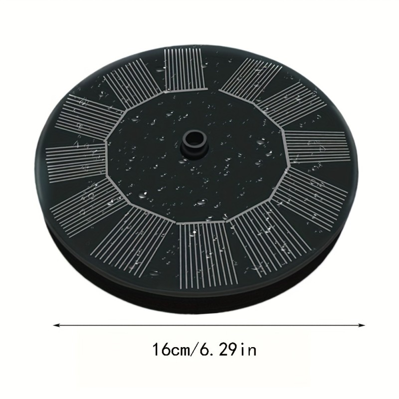 1pc Solar Fountain Pump, 1.5W Solar Bird Bath Pump With 6 Nozzles