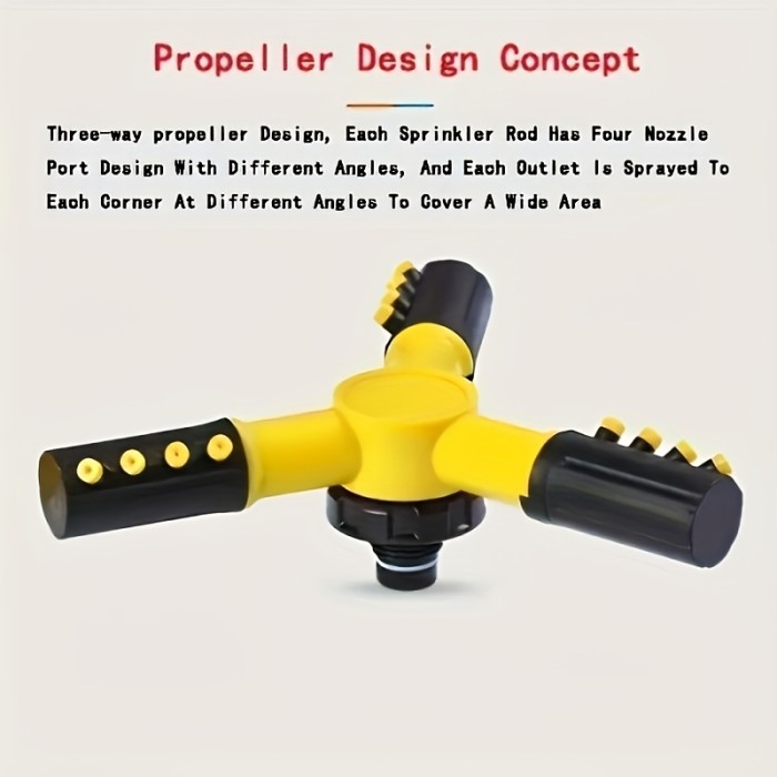 360° Automatic Lawn Sprinkler System - Precision-Adjusted 3-Arm Design