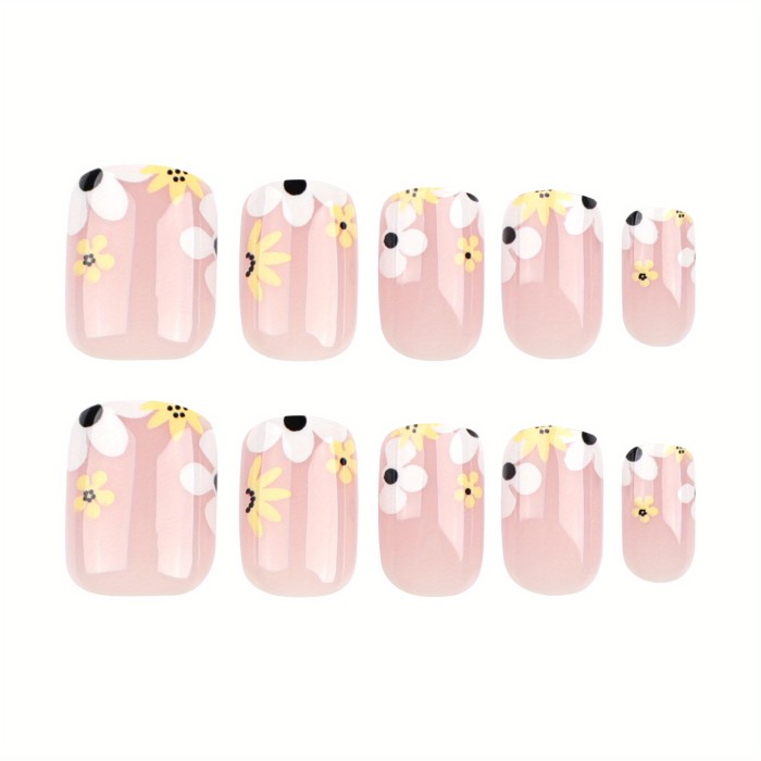 Vibrant Pink Square Shaped Press On Nails