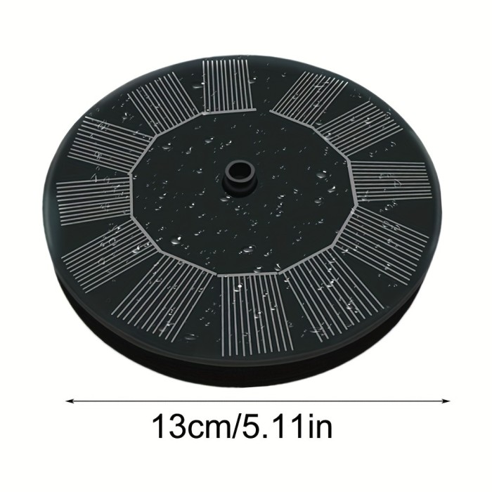1pc Solar Fountain Pump, 1.5W Solar Bird Bath Pump With 6 Nozzles