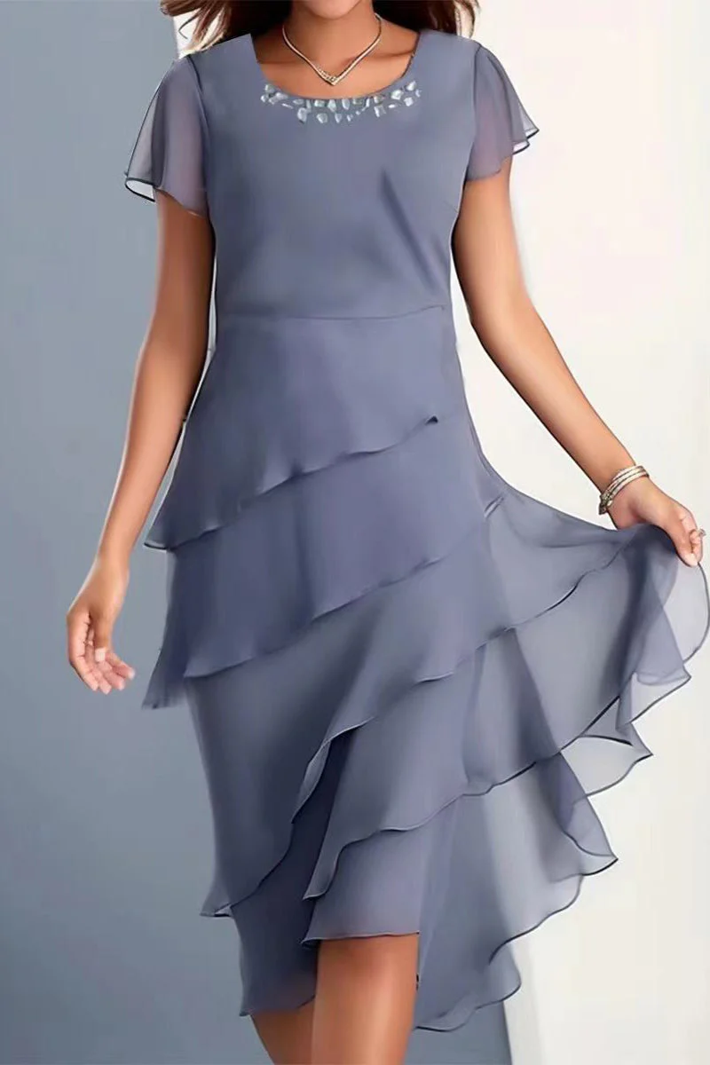 Beautiful Stylish A-Line Short Sleeve Dress