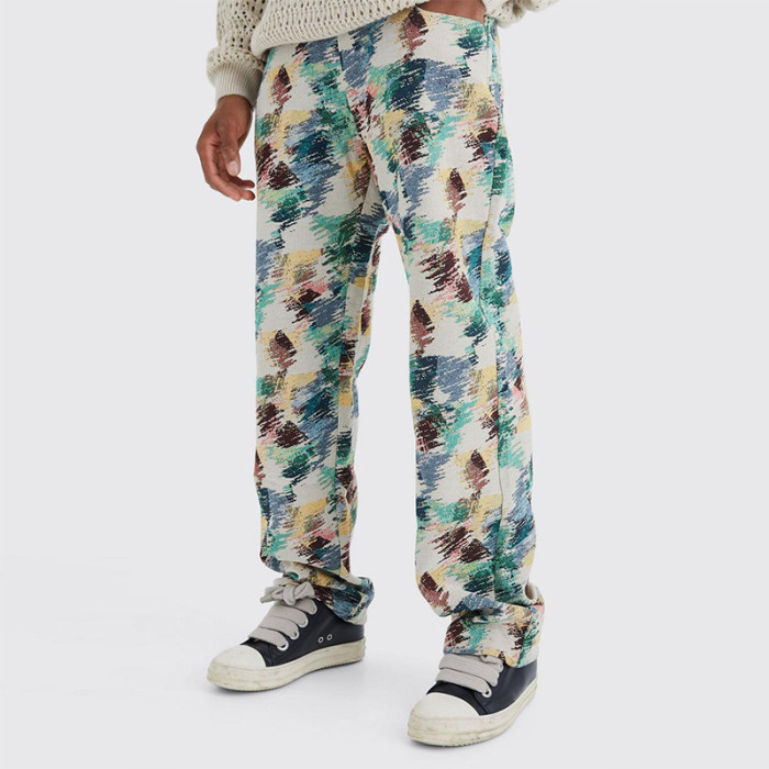 Men's Fashion Printed Loose Graffiti Style Straight Pants