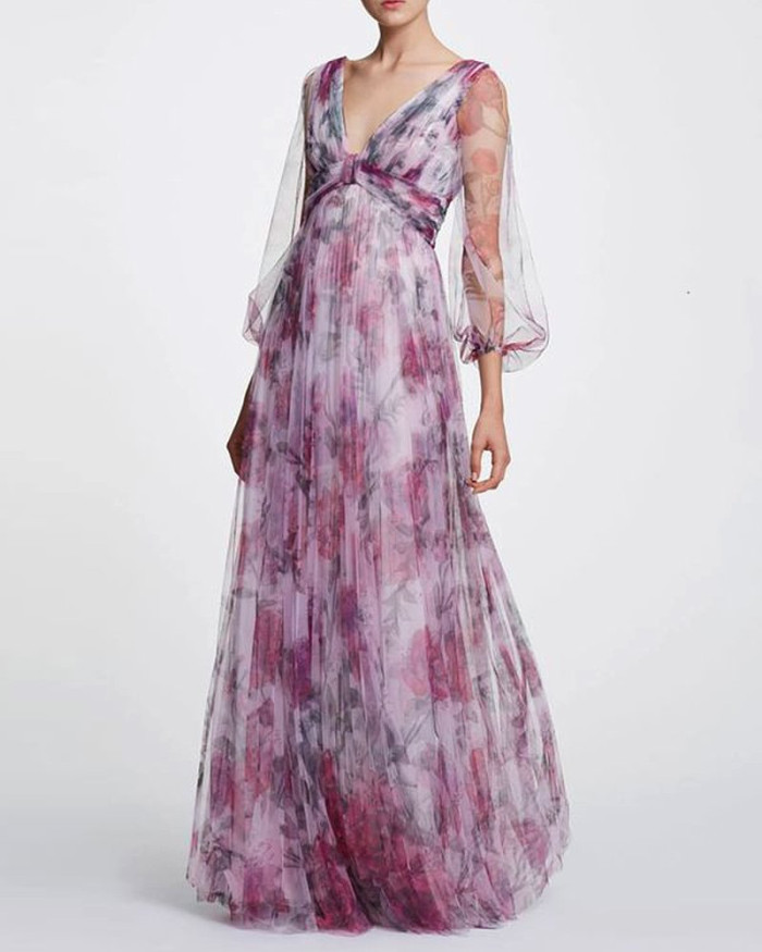 Bohemian Fashion Off Shoulder Backless Printed Party Dress