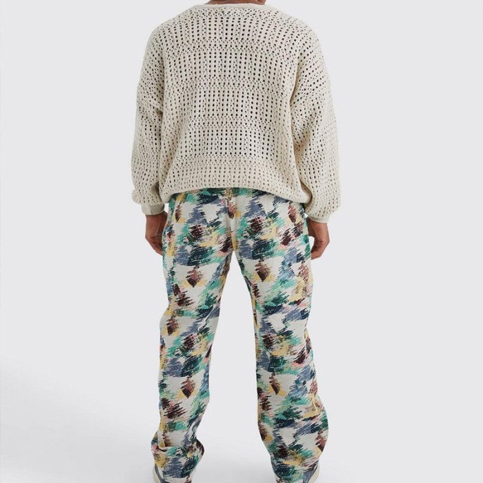 Men's Fashion Printed Loose Graffiti Style Straight Pants