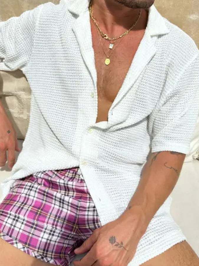 Men's Resort Waffle Short Sleeve Shirt