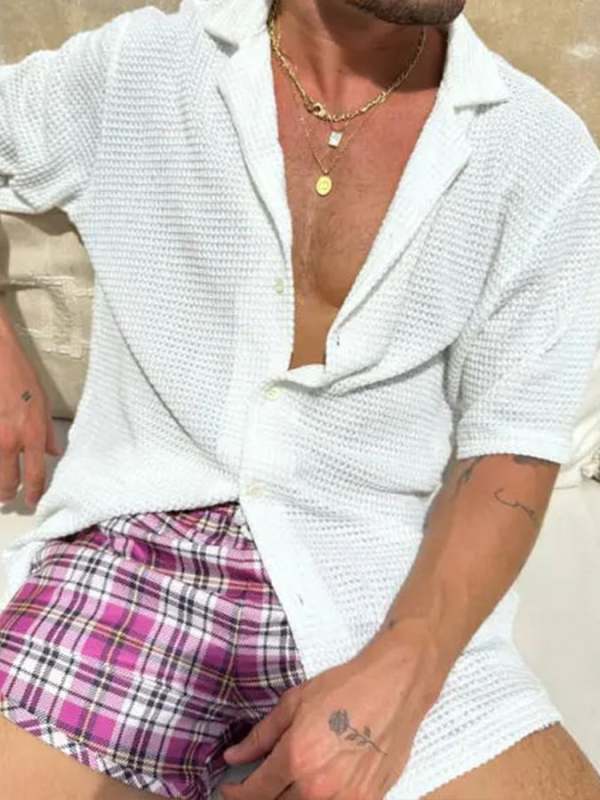 Men's Resort Waffle Short Sleeve Shirt