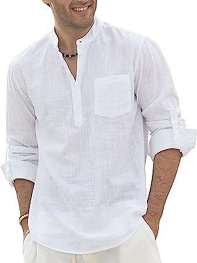 Men's Solid Color Casual Resort Shirt