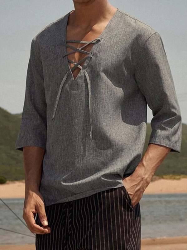 Men's Casual Comfortable Lace-up Casual Shirt
