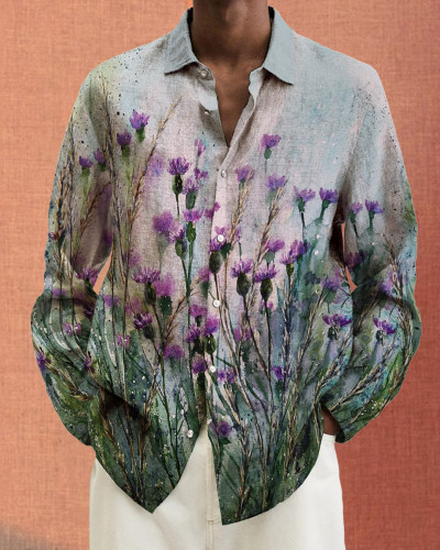 Men's Prints long-sleeved fashion casual shirt 6239