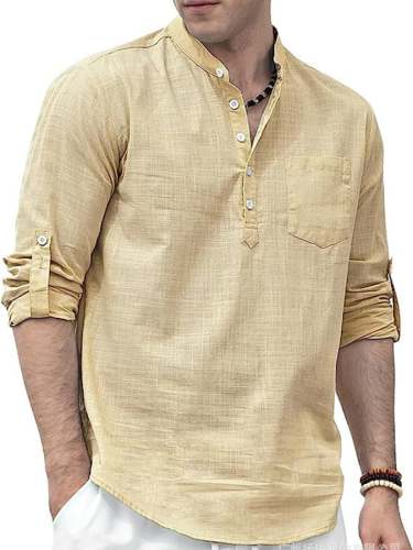 Men's Solid Color Casual Resort Shirt