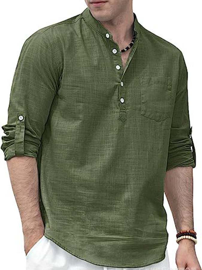 Men's Solid Color Casual Resort Shirt