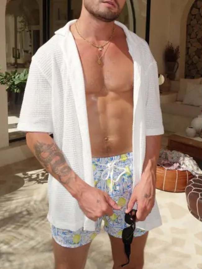 Men's Resort Waffle Short Sleeve Shirt