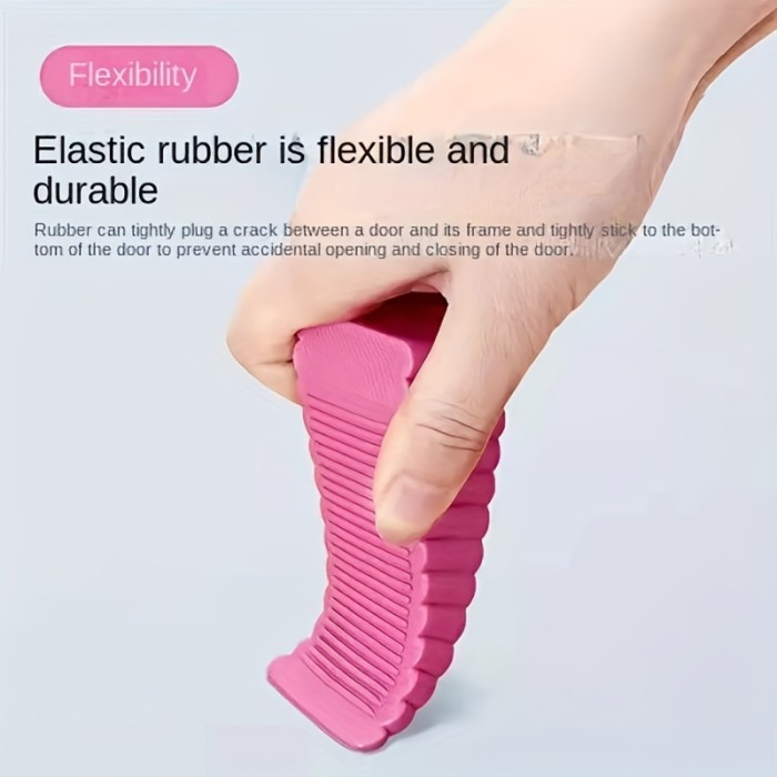 No-Drill Windproof Silicone Doorstop - Anti-Slam, Secure Grip, Sleek Polished Finish for Household Safety