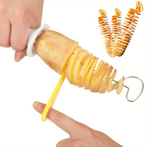 6pcs Ultimate Whirlwind Potato Slicers - Effortless BBQ Slicing Master - Perfect for Outdoor Adventures & Indoor Kitchen, Premium Camping Kitchen Essential