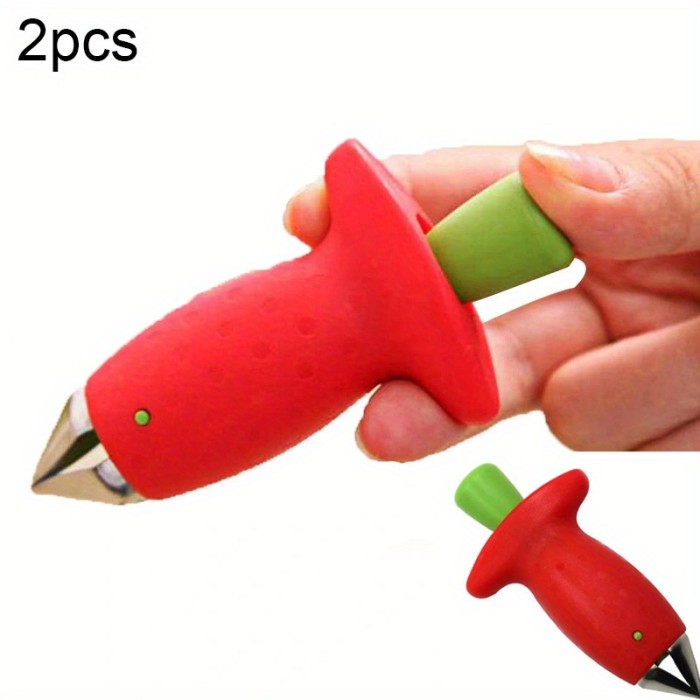 1\u002F2\u002F4pcs Easy-to-Use Stainless Steel Strawberry Corer for Effortless Stem Removal in the Kitchen