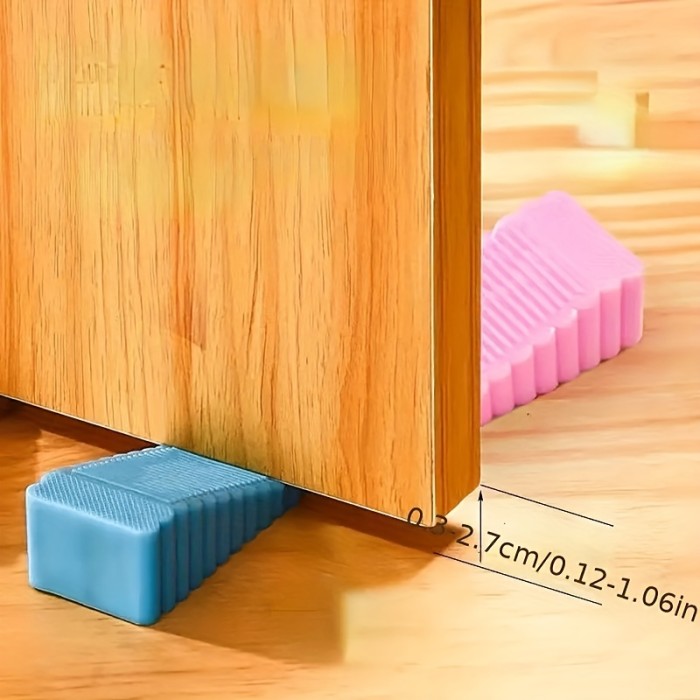 No-Drill Windproof Silicone Doorstop - Anti-Slam, Secure Grip, Sleek Polished Finish for Household Safety