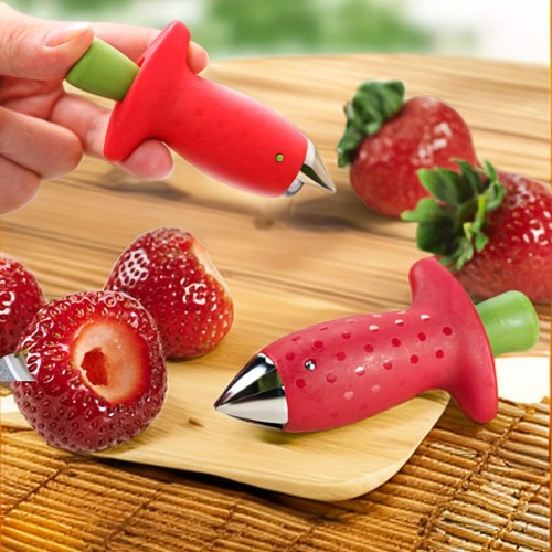 1\u002F2\u002F4pcs Easy-to-Use Stainless Steel Strawberry Corer for Effortless Stem Removal in the Kitchen